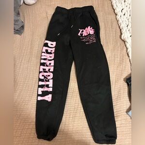 Black sweatpants with pink print size medium